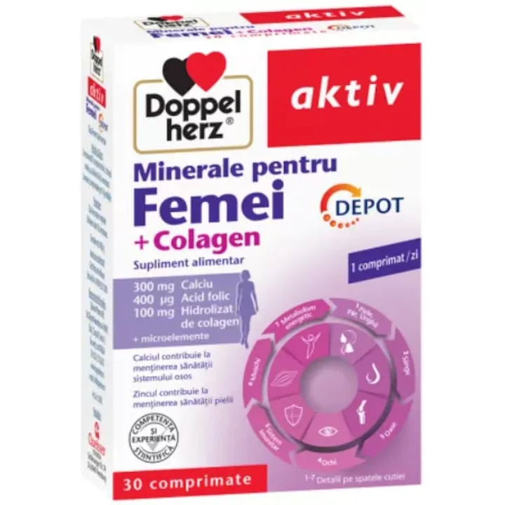 Doppelherz Aktiv Minerale + Colagen pentru femei