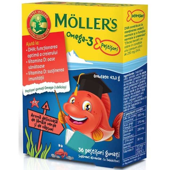 Pestisori gumati Omega 3 Moller’s