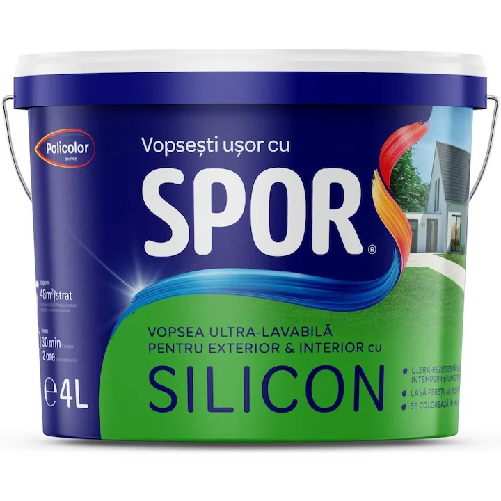 Spor cu silicon, de exterior/interior, albă