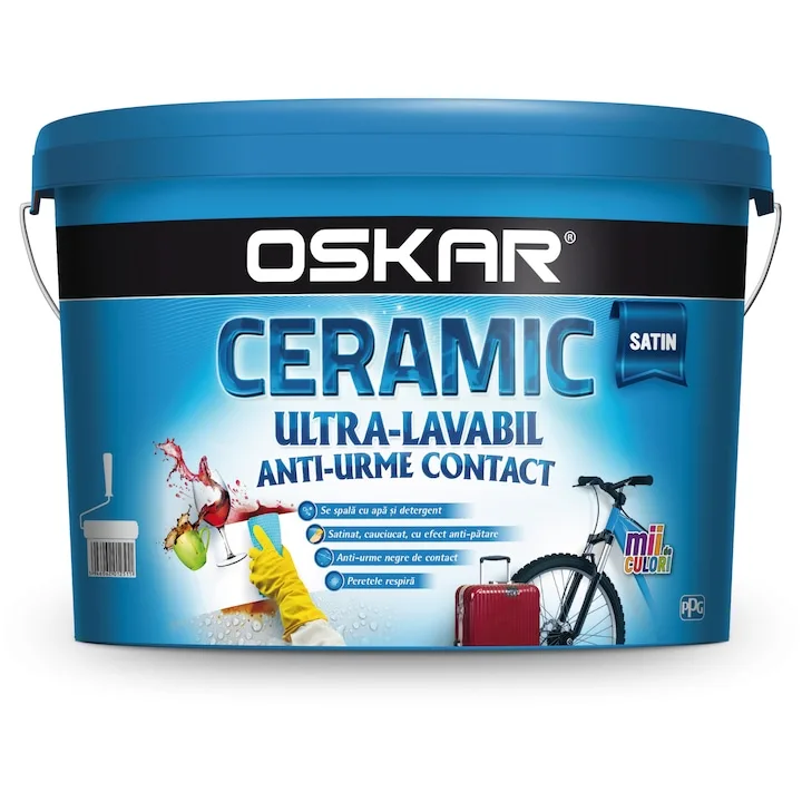 Oskar Ceramic Satin, de exterior/interior, albă