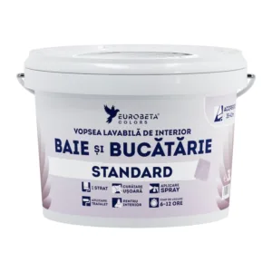Eurobeta Colors baie și bucătărie, antimucegai, de interior, albă