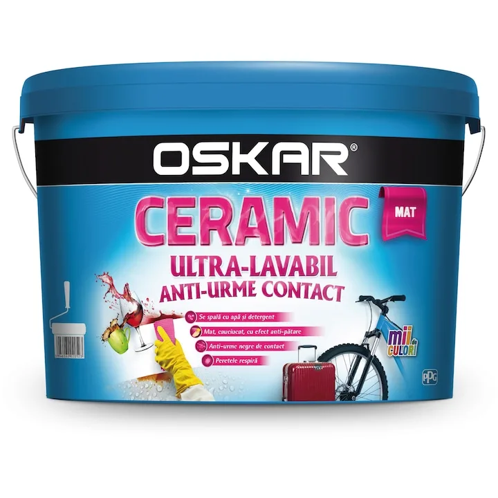 Oskar Ceramic Mat, de exterior/interior, albă